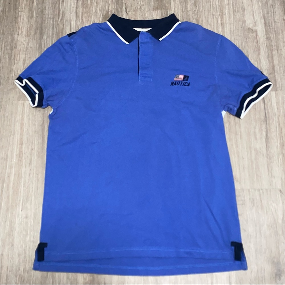 Mens blue nautica USA polo shirt size XL